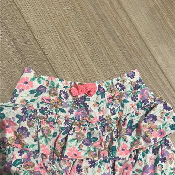 Floral Kids Skirt with Pink Bow - Picture 2 of 4
